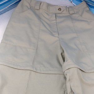 Tilley Convertible Fatigue Outdoor Khaki Pants to Shorts Womens size 12